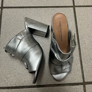 Silver heels size 6